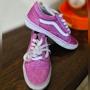 Childrens Pink Glitter Vans